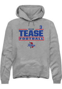 Micah Tease Tulsa Golden Hurricane Mens Graphite Football NIL Stacked Box Player Hood
