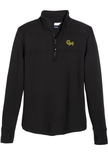 Vineyard Vines George Mason University Womens Black Dreaamcloth Shep Shirt Qtr Zip