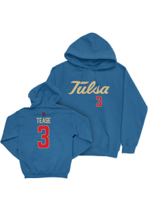 Micah Tease  Tulsa Golden Hurricane Youth NIL Sideline Long Sleeve Player Hoodie Blue