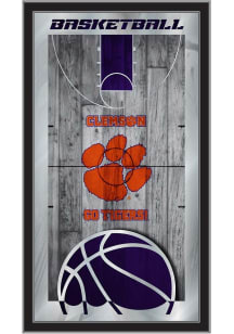 Clemson Tigers Basketball Hanging Back Bar Mirror