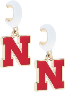 Nebraska Cornhuskers Logo Hoop Womens Earrings