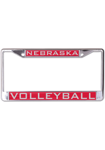 Nebraska Cornhuskers Volleyball License Plate Frame - Silver