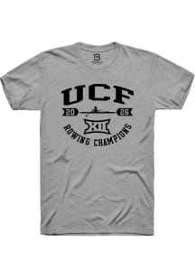 Summit Sportswear UCF Knights Grey Big 12 2026 Rowing Champions Short Sleeve T Shirt