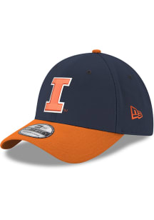 New Era Illinois Fighting Illini Mens Navy Blue Two Tone 39THIRTY Flex Hat