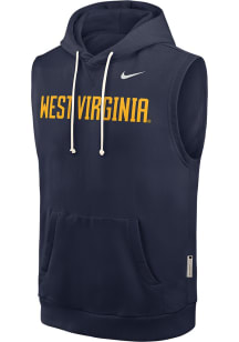 Nike West Virginia Mountaineers Navy Blue DriFit Gameday Short Sleeve Hoods