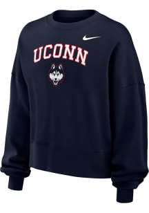 Nike UConn Huskies Womens Navy Blue Phoenix Crew Sweatshirt