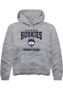 Summit Sportswear UConn Huskies Youth Graphite Women's Soccer Long Sleeve Hoodie