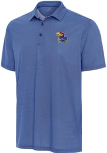 Antigua Kansas Jayhawks Mens Blue Trickle Short Sleeve Polo