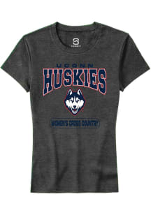 Summit Sportswear UConn Huskies Womens Grey Women's Cross Country Short Sleeve T-Shirt