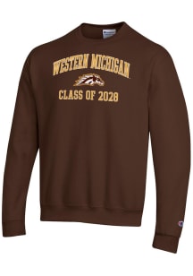 Champion Western Michigan Broncos Mens Brown Class of 2028 Powerblend Long Sleeve Crew Sweatshirt