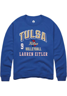 Lauren Eitler Tulsa Golden Hurricane Mens Blue NIL Arch Logo Player Crew