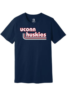 Summit Sportswear UConn Huskies Navy Blue Stripes Short Sleeve T Shirt