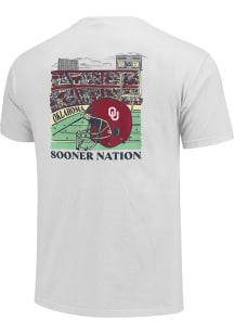 Oklahoma Sooners White Stadium Helmet Short Sleeve T Shirt