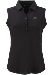 Cutter and Buck Colorado Buffaloes Womens Black Forge Eco Polo Shirt