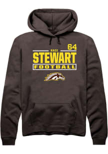 Race Stewart Western Michigan Broncos Mens Brown Football NIL Stacked Box Player Hood