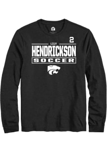 Lily Hendrickson K-State Wildcats Black NIL Stacked Box Long Sleeve Player T Shirt