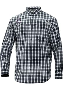 Columbia UConn Huskies Mens Navy Blue Heat Seal Super Tamiami Long Sleeve Dress Shirt