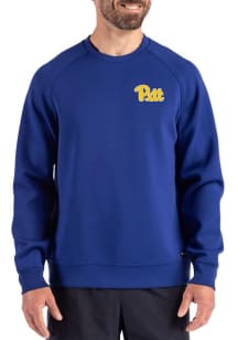 Cutter and Buck Pitt Panthers Mens Blue Roam Long Sleeve Crew Sweatshirt