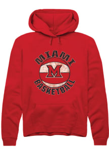 Summit Sportswear Miami RedHawks Mens Red Basketball Long Sleeve Hoodie
