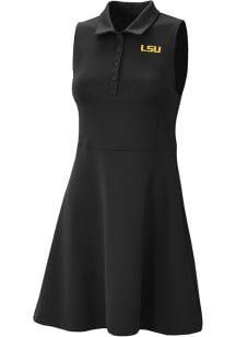 Columbia LSU Tigers Womens Black Heat Seal Match Short Sleeve Dress