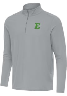 Antigua Eastern Michigan Eagles Mens Ash Intent Long Sleeve Qtr Zip Pullover