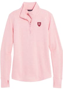 Vineyard Vines Harvard Crimson Womens Pink Dreaamcloth Shep Shirt Qtr Zip