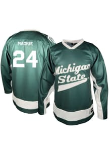 Genuine Collective Nathan Mackie Michigan State Spartans Mens Green NIL Hockey Jersey