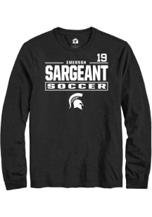 Emerson Sargeant Michigan State Spartans Black NIL Stacked Box Long Sleeve Player T Shirt