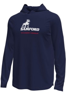 Under Armour Samford University Bulldogs Mens Navy Blue Logo Tech Stretch Hood