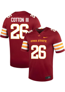 Tyrone Cotton Lll  Nike Iowa State Cyclones Cardinal Red NIL Name And Number Football Jersey