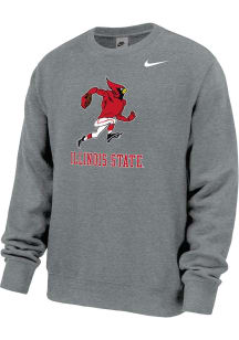 Nike Illinois State Redbirds Mens Grey Football Football Long Sleeve Crew Sweatshirt