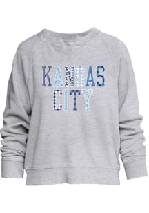 Kansas City Womens Silver Kansas City Applique Crew Sweatshirt