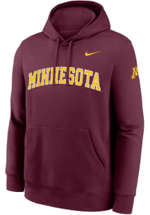 Nike Minnesota Golden Gophers Mens Maroon Twill Club Fleece Long Sleeve Hoodie