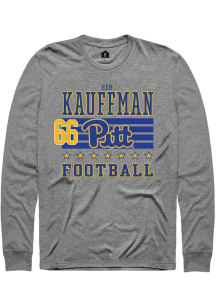 Ben Kauffman Pitt Panthers Grey Football NIL Striped Long Sleeve Player T Shirt