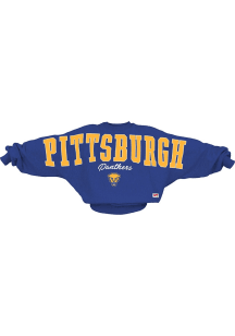Pressbox Pitt Panthers Womens Blue Flannigan Crew Sweatshirt