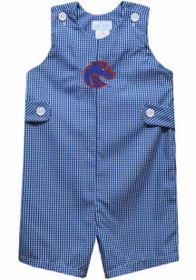 Vive La Fete Boise State Broncos Baby Blue Gingham Overalls