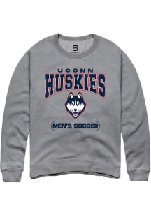 Summit Sportswear UConn Huskies Mens Graphite Men's Soccer Long Sleeve Crew Sweatshirt