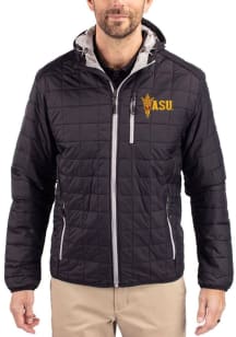 Cutter and Buck Arizona State Sun Devils Mens Black Rainier PrimaLoft Hood Filled Jacket
