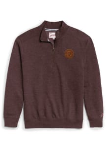 Harvard Crimson Mens Maroon H Shield Long Sleeve Qtr Zip Pullover