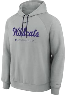 Nike K-State Wildcats Mens Grey Practice Fleece Long Sleeve Hoodie