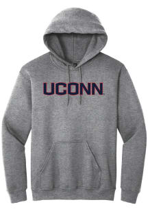 Summit Sportswear UConn Huskies Mens Graphite Straight Block Long Sleeve Hoodie