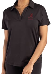 Cutter and Buck Alabama Crimson Tide Womens Black Alumni Coastline Short Sleeve Polo Shirt