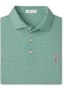 Peter Millar Michigan State Spartans Mens Green Border Short Sleeve Fashion Polo