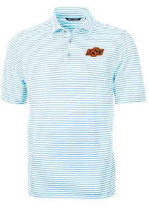 Cutter and Buck Oklahoma State Cowboys Mens Light Blue Virtue Short Sleeve Polo
