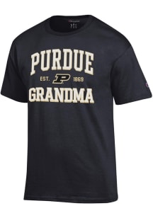 Champion Purdue Boilermakers Black Est. Date Grandma Jersey Short Sleeve T Shirt