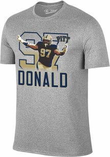 Aaron Donald Pitt Panthers Grey Retirement Football Short Sleeve Player T Shirt