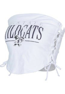 K-State Wildcats Womens White Lace Up Tank Top