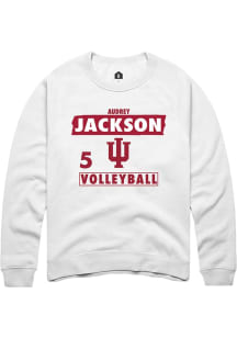 Audrey Jackson Indiana Hoosiers Mens White NIL Striped Player Crew