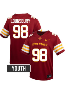 Adlai Lounsbury Iowa State Cyclones Youth Cardinal Red Nike NIL Name And Number Football Jersey