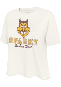Original Retro Brand Arizona State Sun Devils Womens Ivory Sparky Short Sleeve T-Shirt